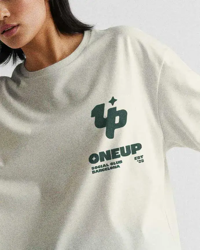1UP graphic shirt N01 with mascot design — Barcelona streetwear