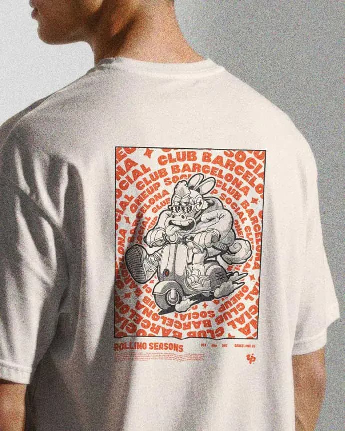 1UP graphic shirt N02 with bold mascot print — cannabis social club apparel