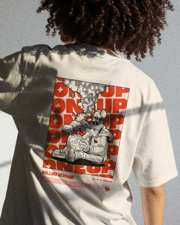1UP essential graphic t-shirt with mascot artwork